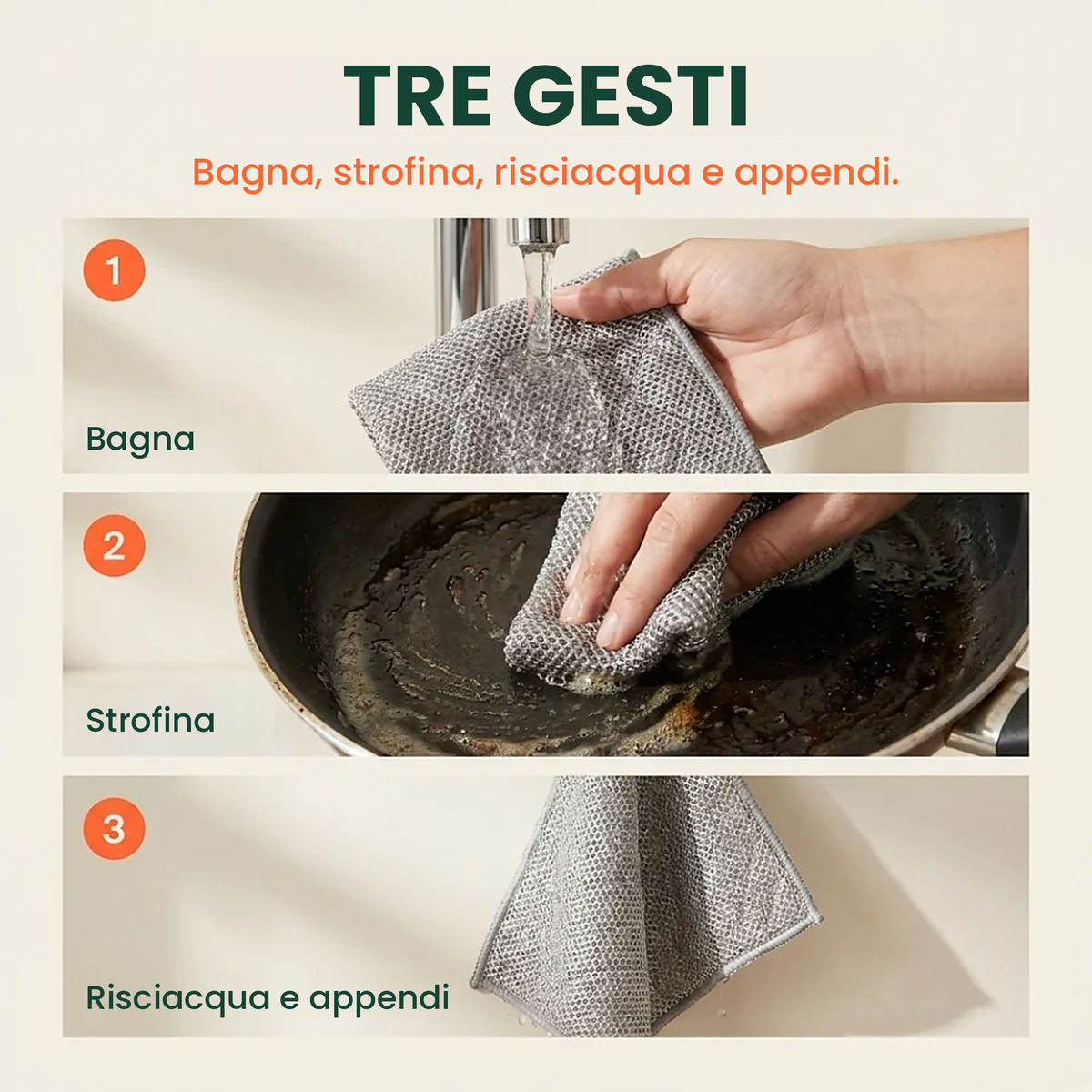 Panni in lana d'acciaio senza striature per una pulizia ottimale