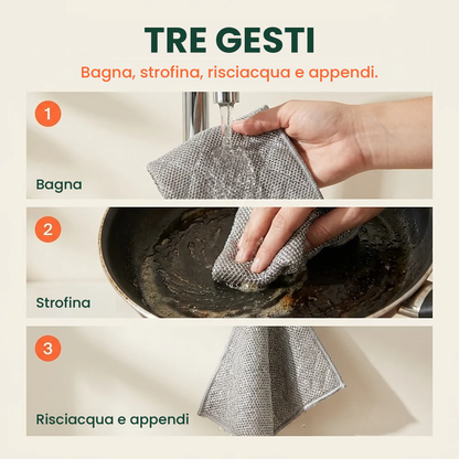 Panni in lana d'acciaio senza striature per una pulizia ottimale