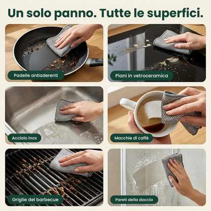 Panni in lana d'acciaio senza striature per una pulizia ottimale
